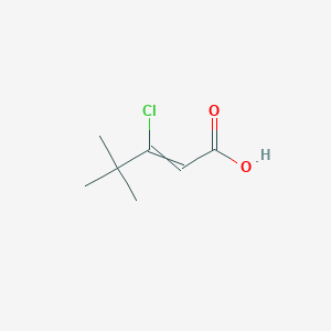 molecular formula C7H11ClO2 B8357640 3-Chloro-4,4-dimethylpent-2-enoic acid 