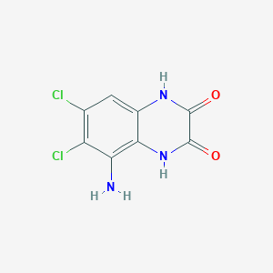 molecular formula C8H5Cl2N3O2 B8357648 5-Amino-6,7-dichloro-1,4-dihydro-2,3-quinoxalinedione 