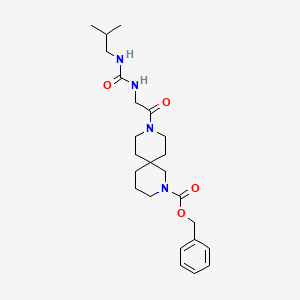 molecular formula C24H36N4O4 B8357702 Benzyl 9-[2-(isobutylcarbamoylamino)acetyl]-2,9-diazaspiro[5.5]undecane-2-carboxylate 