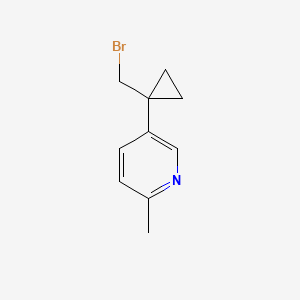 molecular formula C10H12BrN B8357757 5-(1-(Bromomethyl)cyclopropyl)-2-methylpyridine 
