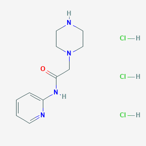 molecular formula C11H19Cl3N4O B8357759 2-piperazin-1-yl-N-pyridin-2-yl-acetamide trihydrochloride 