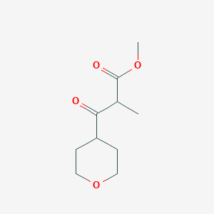 molecular formula C10H16O4 B8357766 Methyl 3-(4-tetrahydropyranyl)-2-methyl-3-oxopropanoate 