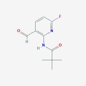 molecular formula C11H13FN2O2 B8357776 N-(6-Fluoro-3-formylpyridin-2-yl)pivalamide 