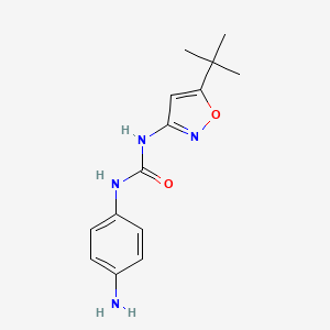 molecular formula C14H18N4O2 B8357817 1-(4-Aminophenyl)-3-(5-tert-butylisoxazol-3-yl)urea 