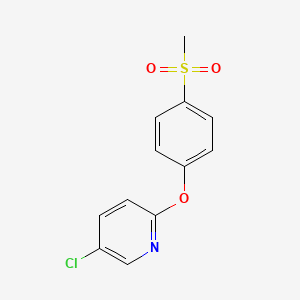 molecular formula C12H10ClNO3S B8357862 5-Chloro-2-{[4-(methylsulfonyl)phenyl]oxy}pyridine 