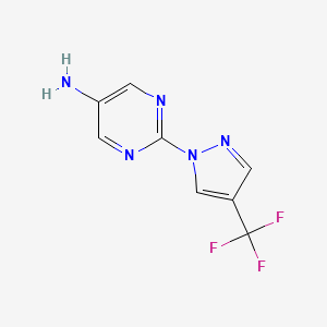 molecular formula C8H6F3N5 B8357884 2-(4-(trifluoromethyl)-1H-pyrazol-1-yl)pyrimidin-5-amine 