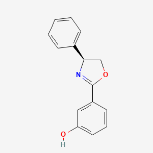 molecular formula C15H13NO2 B8357899 (S)-3-(4-Phenyl-4,5-dihydrooxazol-2-yl)phenol 