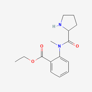 molecular formula C15H20N2O3 B8357977 Ethyl 2-[methyl(prolyl)amino]benzoate CAS No. 61352-49-6