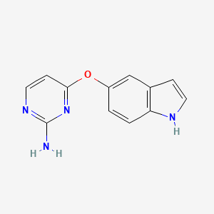 molecular formula C12H10N4O B8358046 4-(1H-5-indolyloxy)-2-pyrimidinamine 
