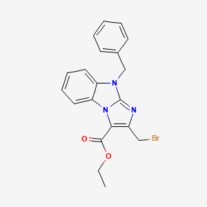 molecular formula C20H18BrN3O2 B8358047 9-Benzyl-2-bromomethyl-3-ethoxycarbonylimidazo[1,2-a]benzimidazole 