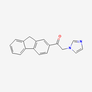 molecular formula C18H14N2O B8358076 Ethanone, 1-(9H-fluoren-2-YL)-2-(1H-imidazol-1-YL)- CAS No. 98216-44-5