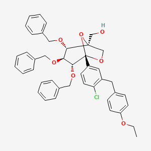 {(1S,2S,3S,4R,5S)-2,3,4-Tris-benzyloxy-5-[4-chloro-3-(4-ethoxy-benzyl)phenyl]-6,8-dioxa-bicyclo[3.2.1]oct-1-yl}-methanol