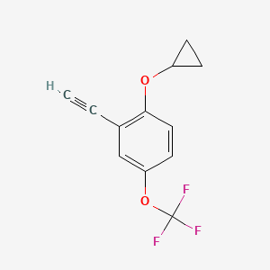 molecular formula C12H9F3O2 B8358188 2-Cyclopropyloxy-5-trifluoromethoxyphenylethyne 