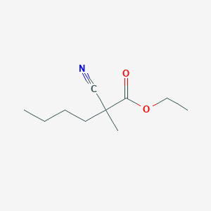 molecular formula C10H17NO2 B8358219 (+)-2-Cyano-2methylhexanoic acid-ethyl-ester 