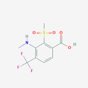 molecular formula C10H10F3NO4S B8358242 3-methylamino-2-methylsulfonyl-4-trifluoromethylbenzoic Acid 