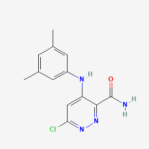 molecular formula C13H13ClN4O B8358283 6-Chloro-4-(3,5-dimethylphenylamino)pyridazine-3-carboxamide 