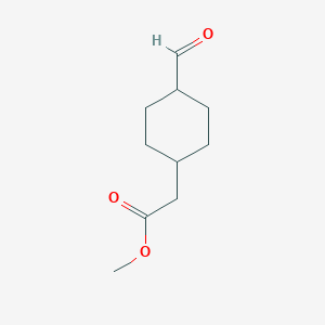 molecular formula C10H16O3 B8358323 Methyl 2-(4-formylcyclohexyl)acetate 