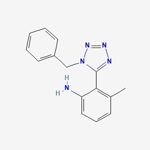 molecular formula C15H15N5 B8358390 2-(1-Benzyl-1H-tetrazol-5-yl)-3-methylphenylamine 