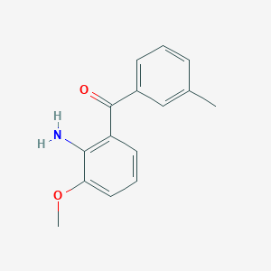 molecular formula C15H15NO2 B8358397 (2-Amino-3-methoxyphenyl)(m-tolyl)methanone 