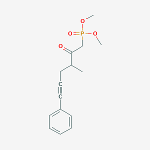 molecular formula C15H19O4P B8358417 (+/-)-Dimethyl (3-methyl-2-oxo-6-phenylhex-5-yn-1-yl)phosphonate 