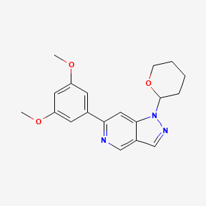 molecular formula C19H21N3O3 B8358424 6-(3,5-dimethoxyphenyl)-1-(tetrahydro-2H-pyran-2-yl)-1H-pyrazolo[4,3-c]pyridine 