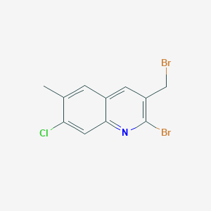 molecular formula C11H8Br2ClN B8358469 2-Bromo-3-bromomethyl-7-chloro-6-methylquinoline 