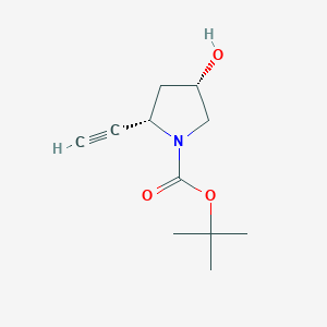 molecular formula C11H17NO3 B8358489 (3S,5S)-N-Boc-5-ethynyl-3-hydroxy-pyrrolidine 