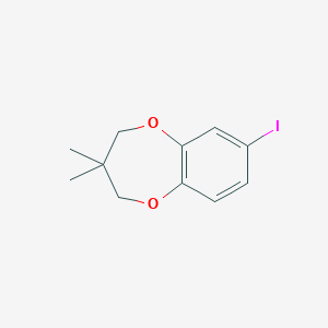molecular formula C11H13IO2 B8358558 7-iodo-3,3-dimethyl-3,4-dihydro-2H-benzo[b][1,4]dioxepine 
