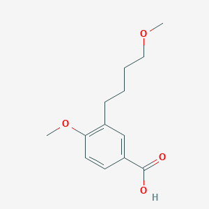 molecular formula C13H18O4 B8358582 4-Methoxy-3-(4-methoxy-butyl)-benzoic acid 