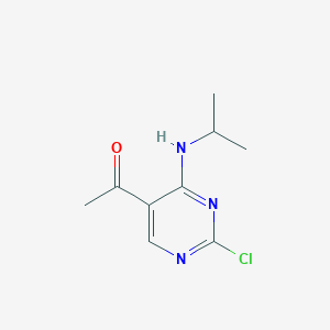 molecular formula C9H12ClN3O B8358590 1-(2-Chloro-4-isopropylaminopyrimidin-5-yl)-ethanone 