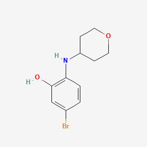 molecular formula C11H14BrNO2 B8358634 5-Bromo-2-(tetrahydro-pyran-4-ylamino)-phenol 