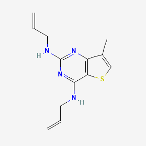 molecular formula C13H16N4S B8358649 2,4-Diallylamino-7-methylthieno[3,2-d]pyrimidine 