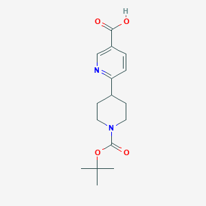 molecular formula C16H22N2O4 B8358656 6-(1-(tert-Butoxycarbonyl)piperidin-4-yl)nicotinic acid 