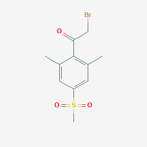 molecular formula C11H13BrO3S B8358695 2-Bromo-1-(2,6-dimethyl-4-(methylsulfonyl)phenyl)ethanone 