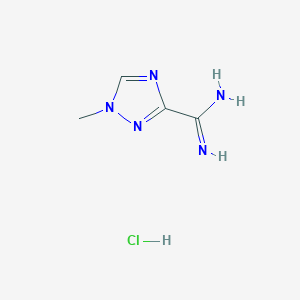 molecular formula C4H8ClN5 B8358702 1-methyl-1H-1,2,4-triazole-3-carboximidamide hydrochloride 