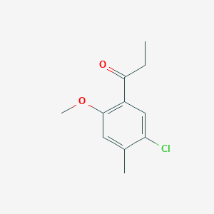 molecular formula C11H13ClO2 B8358719 1-(5-Chloro-2-methoxy-4-methylphenyl)-1-propanone 