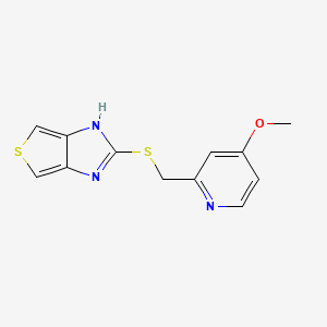 molecular formula C12H11N3OS2 B8358735 2-(4-Methoxy-2-picolylmercapto)-1H-thieno[3,4-d]imidazole 