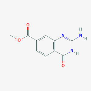 molecular formula C10H9N3O3 B8358748 Methyl 2-amino-4-oxo-3,4-dihydroquinazoline-7-carboxylate 