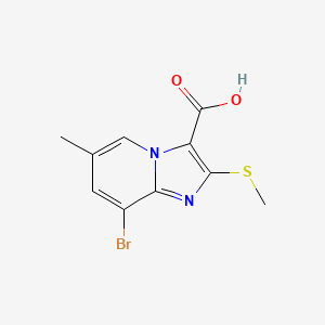 molecular formula C10H9BrN2O2S B8358785 8-Bromo-6-methyl-2-(methylthio)imidazo[1,2-a]pyridine-3-carboxylic acid 