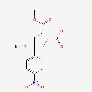 molecular formula C16H18N2O6 B8358838 Dimethyl 4-cyano-4-(4-nitrophenyl)heptanedioate 