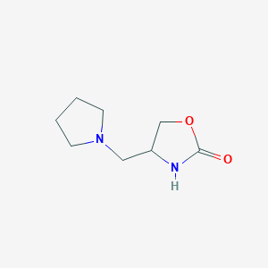 molecular formula C8H14N2O2 B8358908 4-(Pyrrolidin-1-ylmethyl)-1,3-oxazolidin-2-one 