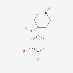 molecular formula C12H16ClNO2 B8358933 4-(4-Chloro-3-methoxy-phenyl)-piperidin-4-ol CAS No. 926660-97-1