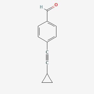 molecular formula C12H10O B8358953 4-(Cyclopropylethynyl)benzaldehyde 
