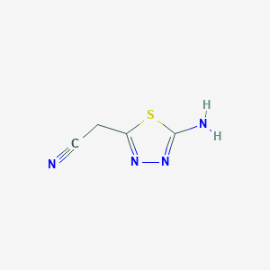 molecular formula C4H4N4S B8358959 2-Amino-5-cyanomethyl-1,3,4-thiadiazole 