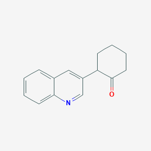 molecular formula C15H15NO B8358977 (+/-)-2-(3-Quinolinyl)cyclohexanone 
