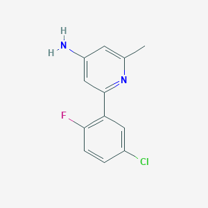 molecular formula C12H10ClFN2 B8358985 2-(5-Chloro-2-fluorophenyl)-6-methylpyridin-4-amine 
