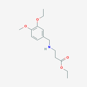 molecular formula C15H23NO4 B8359024 3-(3-Ethoxy-4-methoxy-benzylamino)-propionic acid ethyl ester 