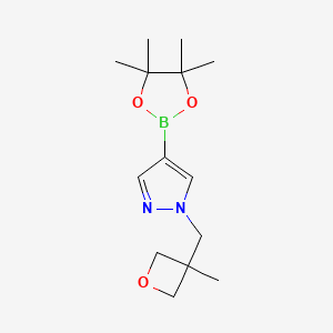 molecular formula C14H23BN2O3 B8359040 1-((3-methyloxetan-3-yl)methyl)-4-(4,4,5,5-tetramethyl-1,3,2-dioxaborolan-2-yl)-1H-pyrazole 