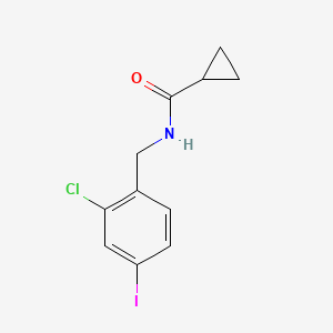 molecular formula C11H11ClINO B8359101 N-[(2-chloro-4-iodophenyl)methyl]cyclopropanecarboxamide 