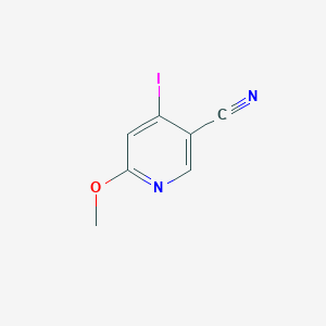 molecular formula C7H5IN2O B8359119 4-Iodo-6-methoxynicotinonitrile 